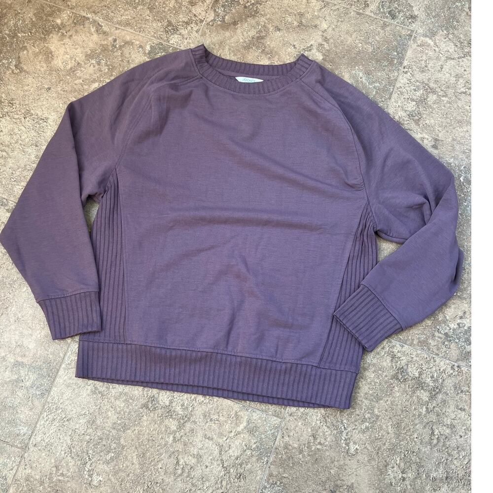 Jockey crewneck long sleeve pullover sweatshirt, plum, women's size M